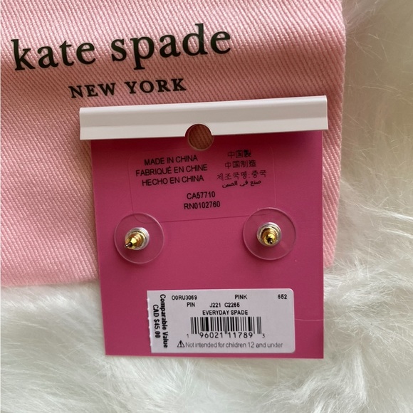 Nwt kate spade everyday enamel studs pink - Picture 3 of 3
